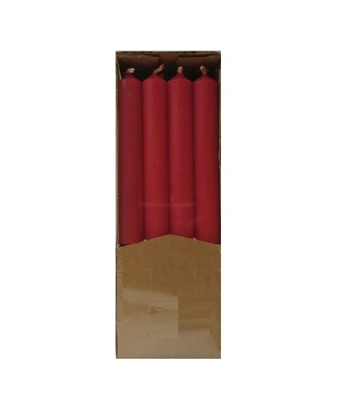 Candele cilindriche colore pieno Ø 1,9 cm 12 pezzi - Rosso