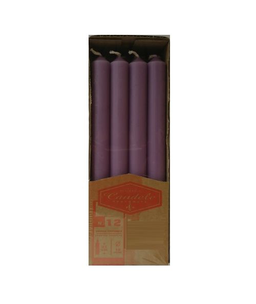 Candele cilindriche colore pieno Ø 1,9 cm 12 pezzi - Viola