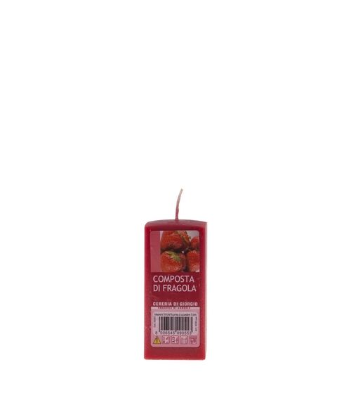 Cero quadrato profumato lato 4,5 cm, h.10 cm, Composta di fragola