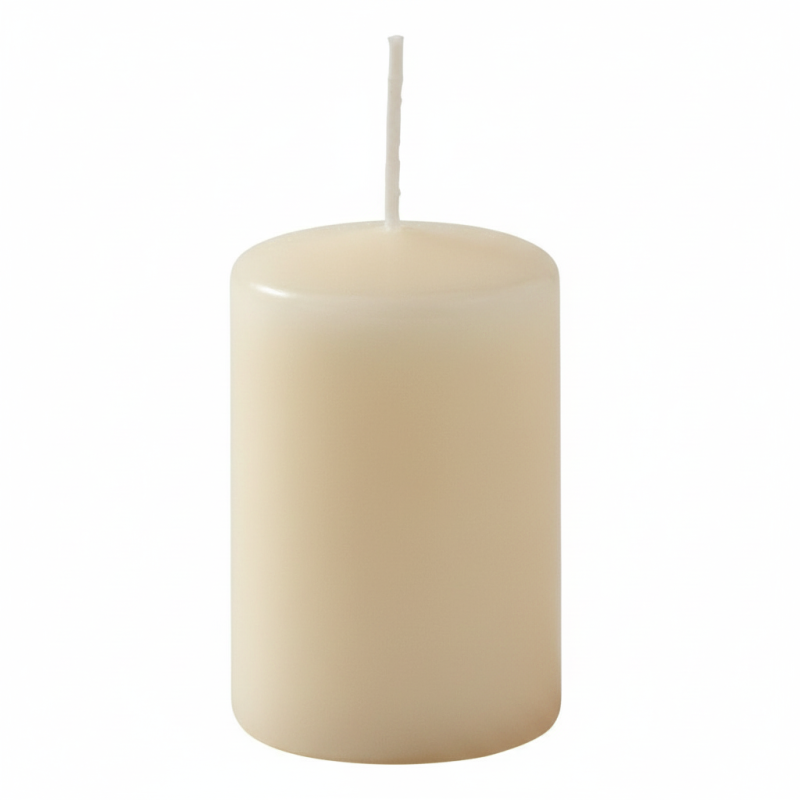 4 Candele Cero - Colore Avorio - Diametro 4 cm Altezza 6 cm - Durata 6 ore - Astuccio Decorato - Idea Regalo Natale