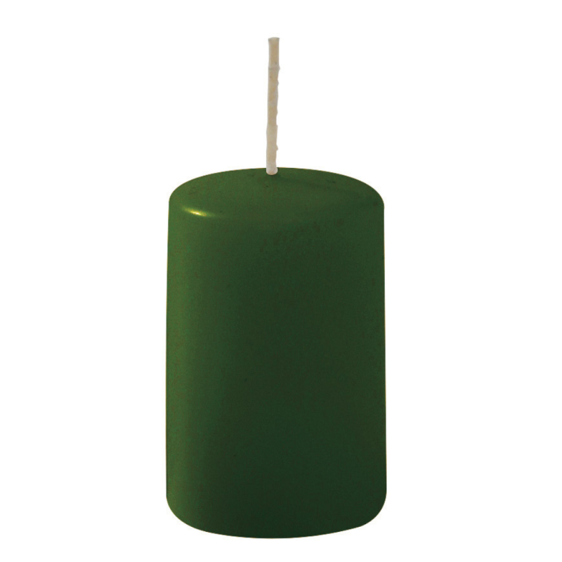 4 Candele Cero - Colore Verde- Diametro 4 cm Altezza 6 cm - Durata 6 ore - Astuccio Decorato - Idea Regalo Natale