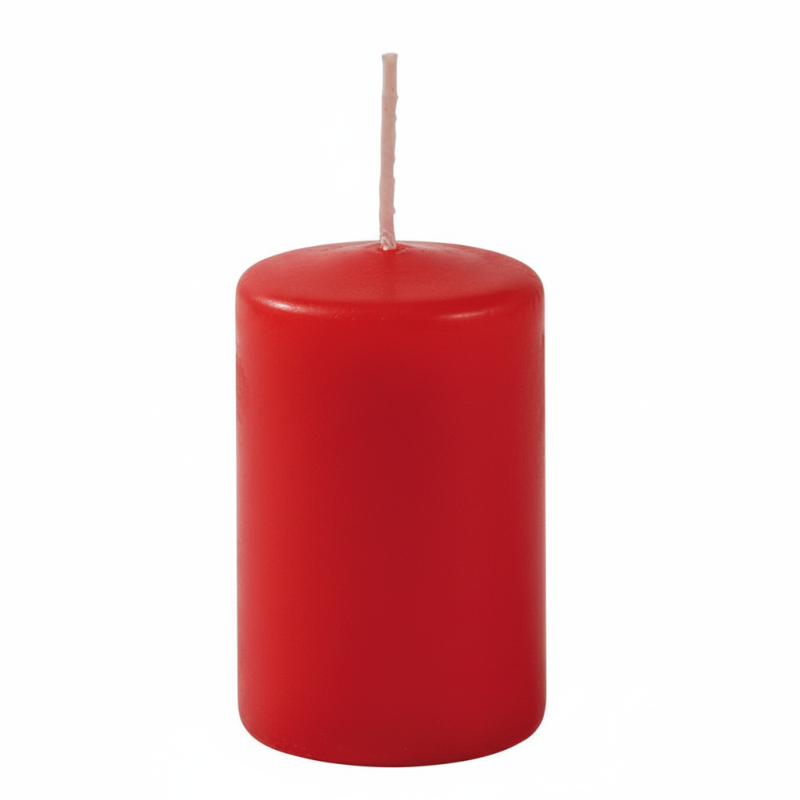 4 Candele Cero - Colore Rosso- Diametro 4 cm Altezza 6 cm - Durata 6 ore - Astuccio Decorato - Idea Regalo Natale