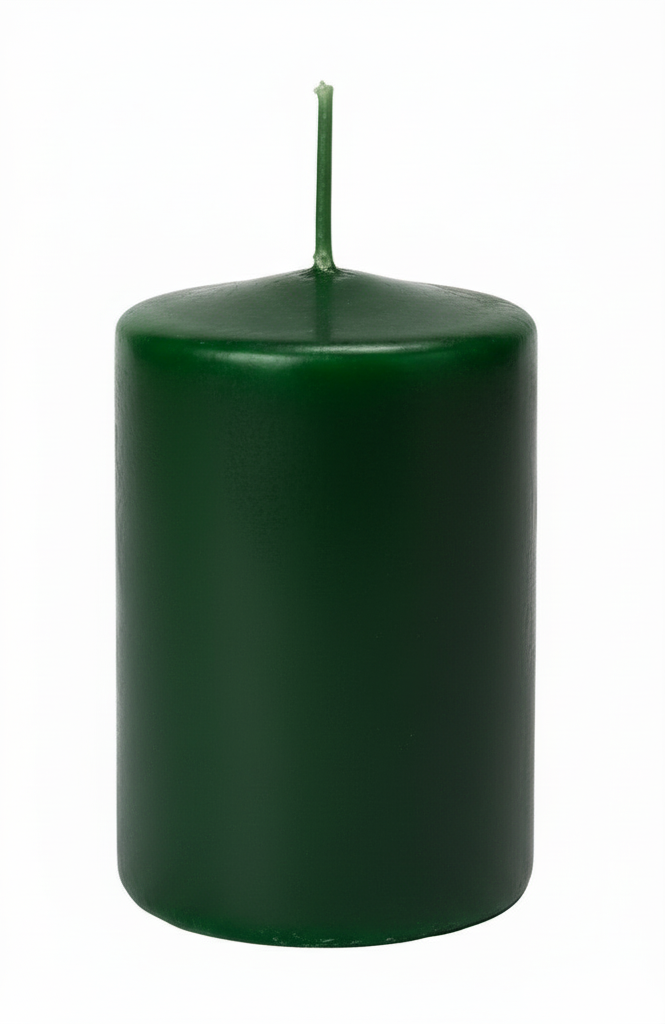 4 Candele Cero - Colore verde- Diametro 5 cm Altezza 7 cm - Durata 22 ore - Astuccio Decorato 