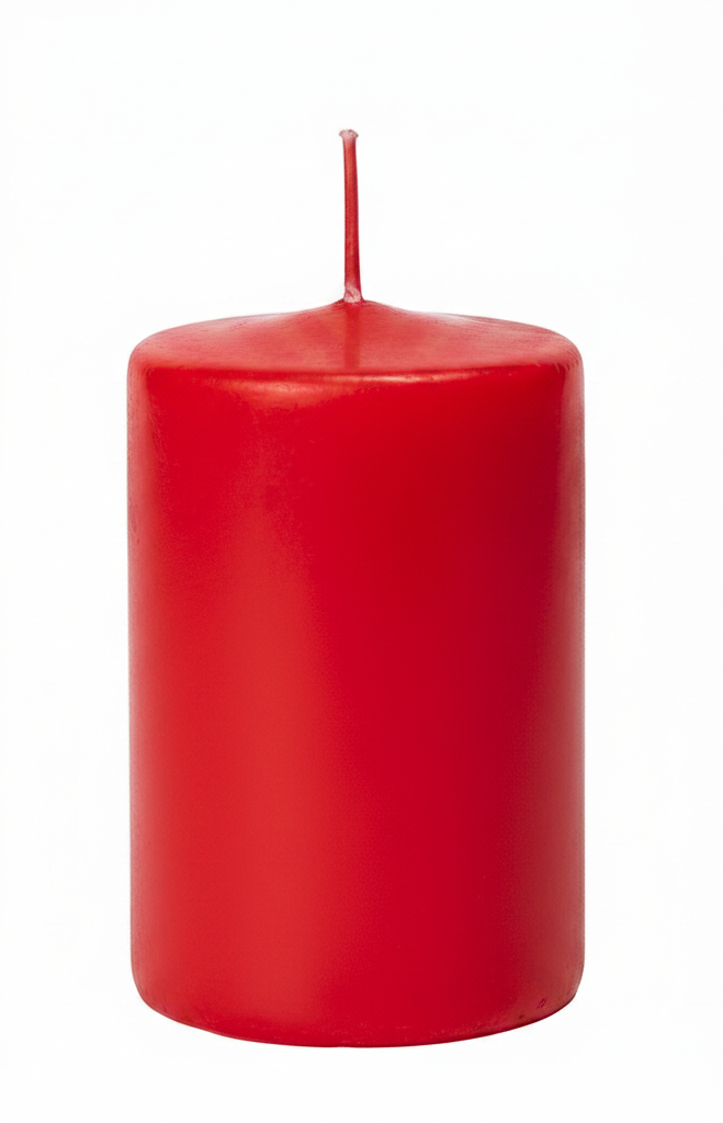 4 Candele Cero - Colore Rosso - Diametro 5 cm Altezza 7 cm - Durata 22 ore - Astuccio Decorato 