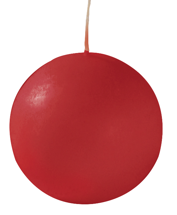 4 Candele Sfera - Colore Rosso - Diametro 6 cm - Durata 15 ore - Astuccio Decorato - Idea Regalo Natale