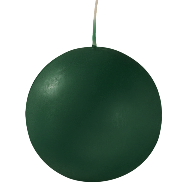 4 Candele Sfera - Colore Verde- Diametro 6 cm - Durata 15 ore - Astuccio Decorato - Idea Regalo Natale