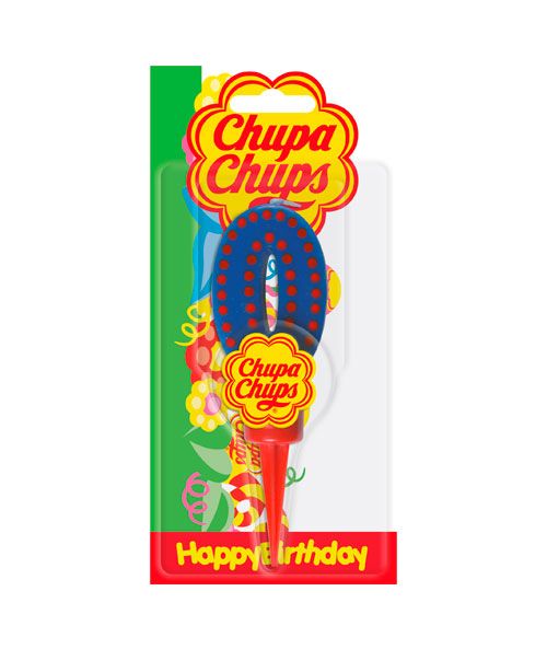 Candela compleanno compleanno Chupa Chups Numero 0 con supporto