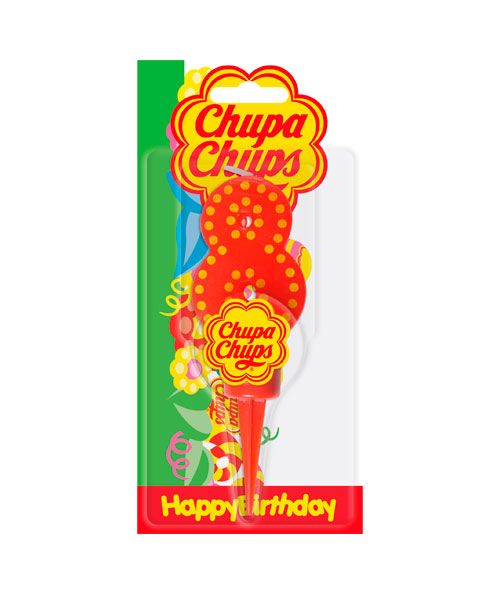 Candela compleanno Chupa Chups Numero 8 con supporto