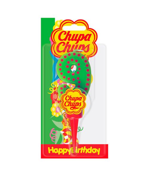 Candela compleanno Chupa Chups Numero 9 con supporto