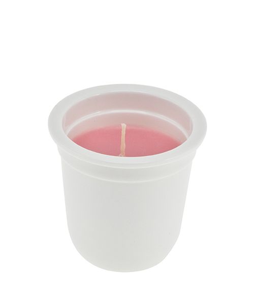 Candela profumata in vasetto yogurt - Fragola & muesli