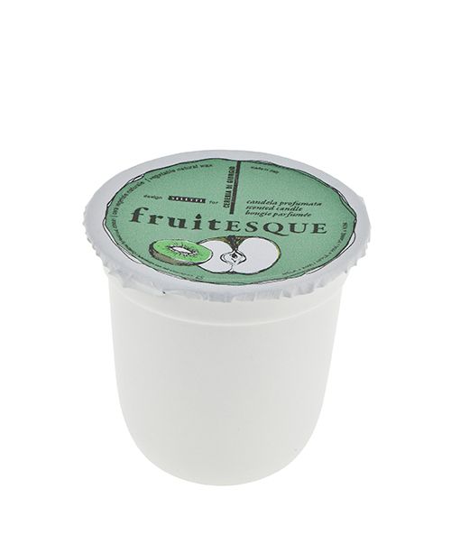 Candela profumata in vasetto yogurt - Mela & kiwi
