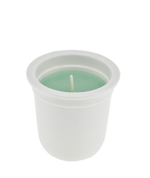 Candela profumata in vasetto yogurt - Mela & kiwi
