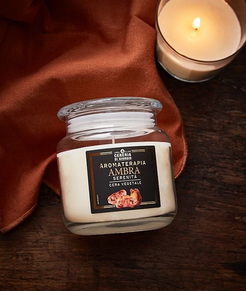 Candela profumata in giara Aromaterapia - Ambra - Serenità