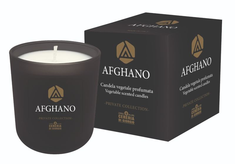 Candela Vegetale Vegana profumata in bicchiere Aromaterapia Black - Afghano- 44 ORE