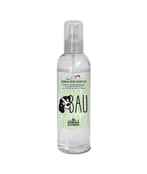 Spray per tessuti Bau con talco e muschio bianco 250 ml