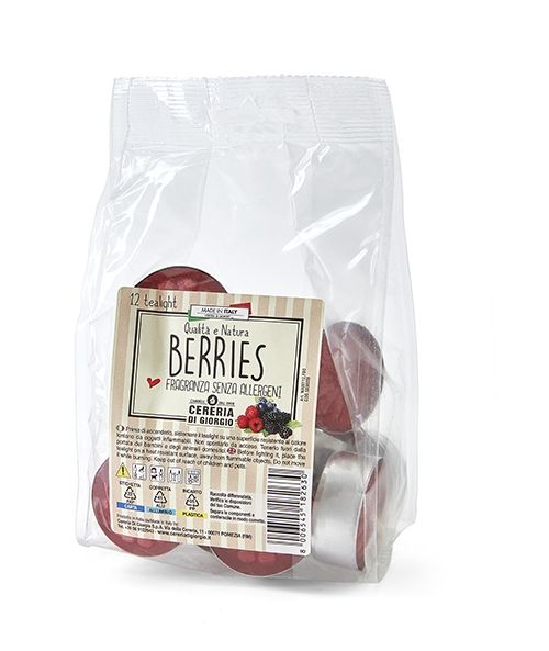 Tealight profumato Berries - 12 pezzi - Senza allergeni