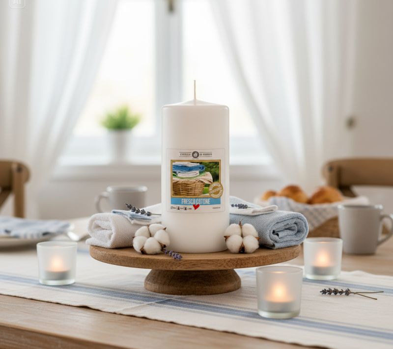 Cero profumato al cotone Ø 6 cm h. 15 cm - Senza allergeni