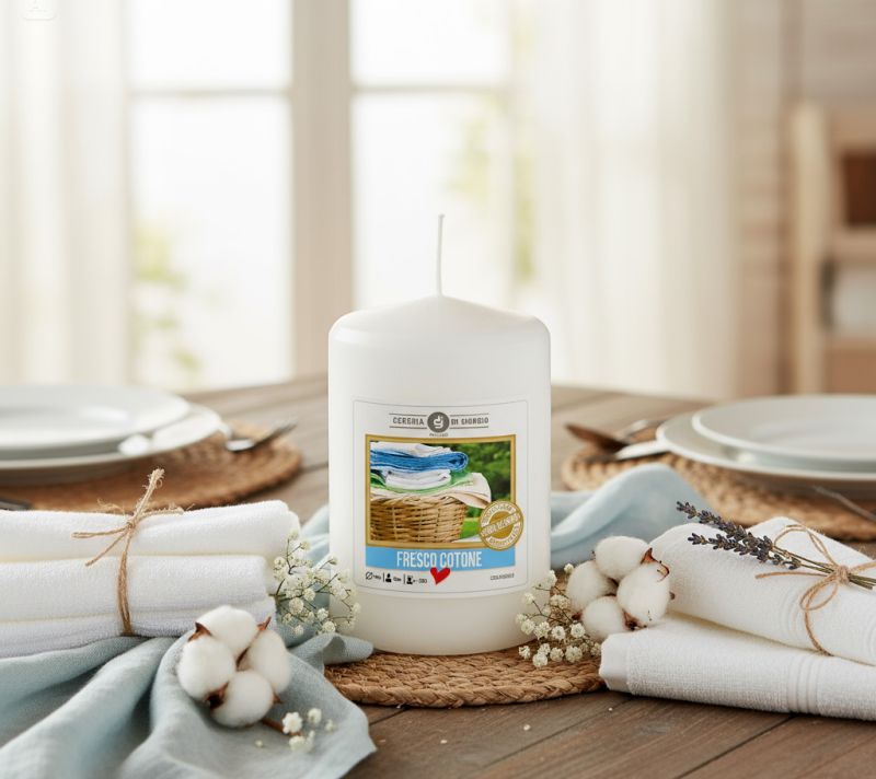Cero profumato al cotone Ø 7 cm h. 10 cm - Senza allergeni