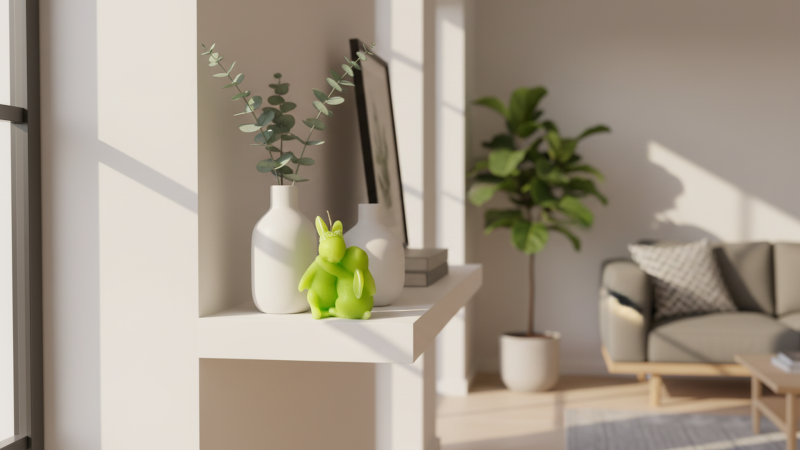 Candela a forma di coniglietti che si abbracciano - Colore Verde Pop - Con sacchetto regalo