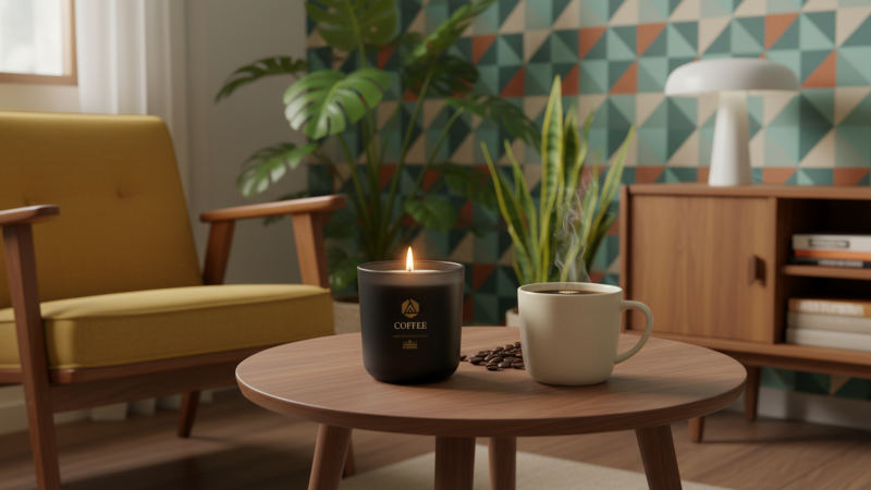 Candela Vegetale Vegana profumata in bicchiere Aromaterapia Black - Caffè - 44 ORE