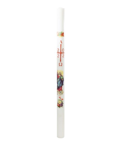 Cero pasquale con decalcomania Ø 7 cm h. 120 cm