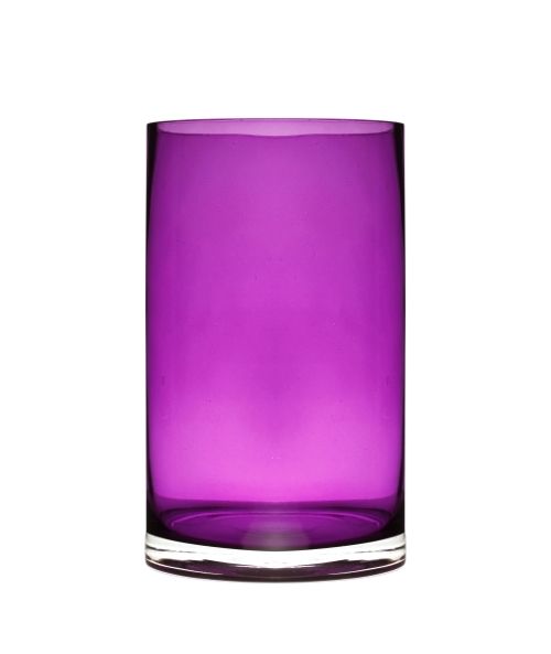 Vaso cilindrico in vetro cangiante  colorato Ø 12,5 cm h. 20 cm - Colori assortiti