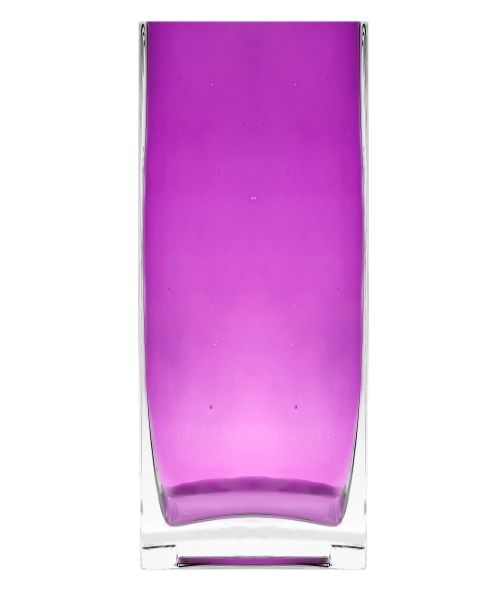 Vaso quadrato in vetro cangiante colorato 8x8x19 cm - Colori assortiti