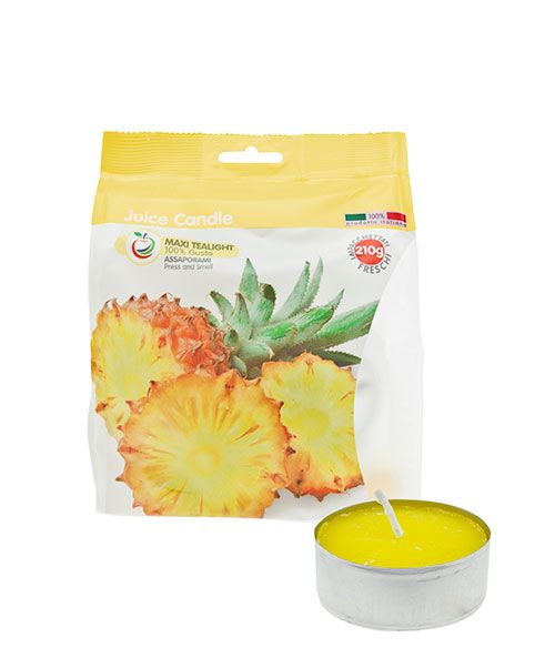 Maxi tealight alla frutta Juice Candle 5 pezzi - Ananas