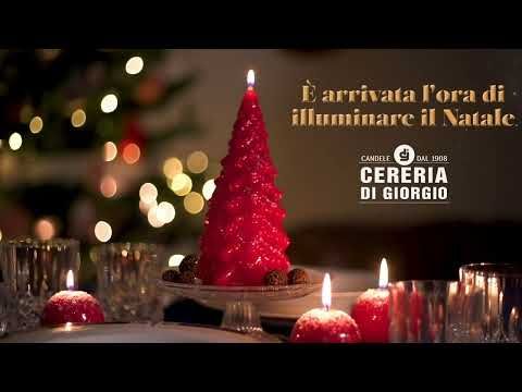 Candela Albero di Natale artigianale - Bordeaux- Altezza 20 cm