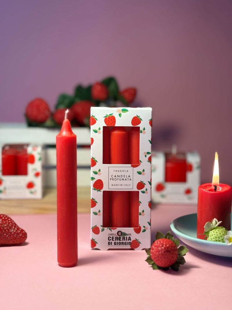 3 Candele Profumate Pocket Season diametro 1,9 cm altezza 12,5 cm - Primavera/Estate - Fragola