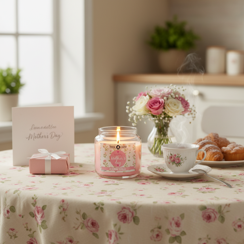 Candela profumata Vaniglia in Giara in Ventro - per  Festa della Mamma