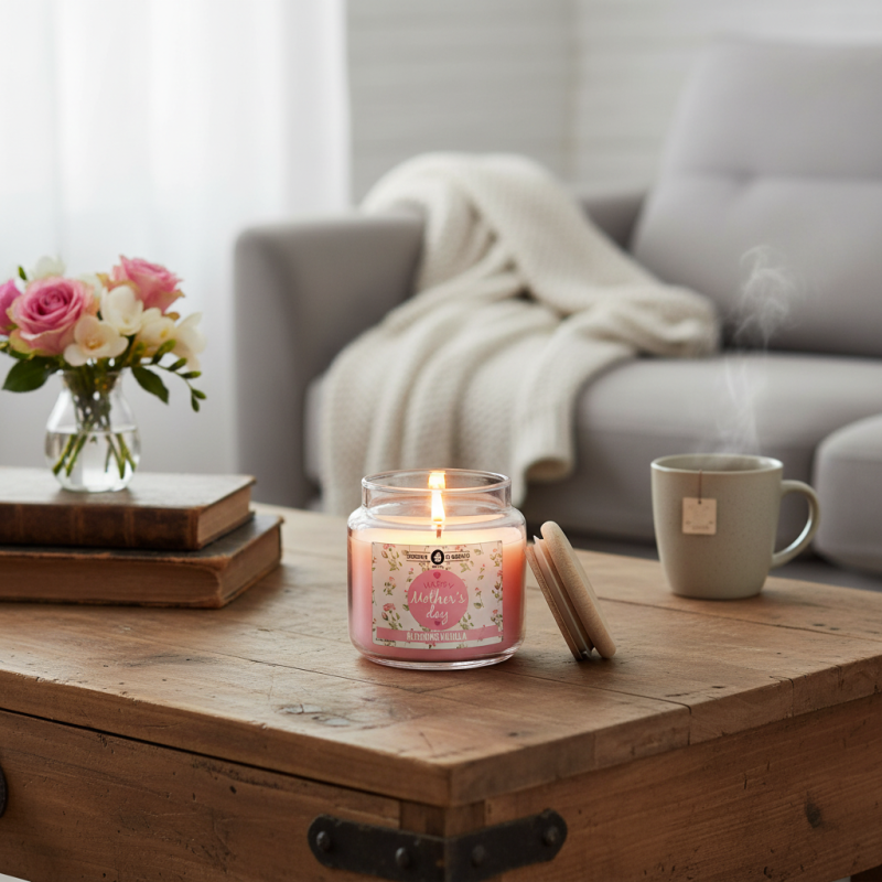 Candela profumata Vaniglia in Giara in Ventro - per  Festa della Mamma