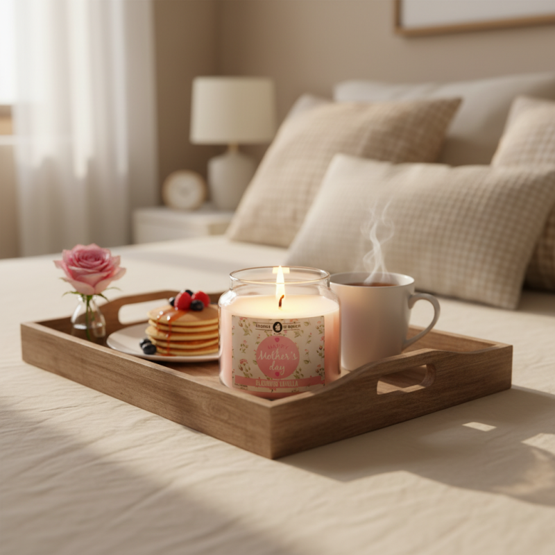 Candela profumata Vaniglia in Giara in Ventro - per  Festa della Mamma