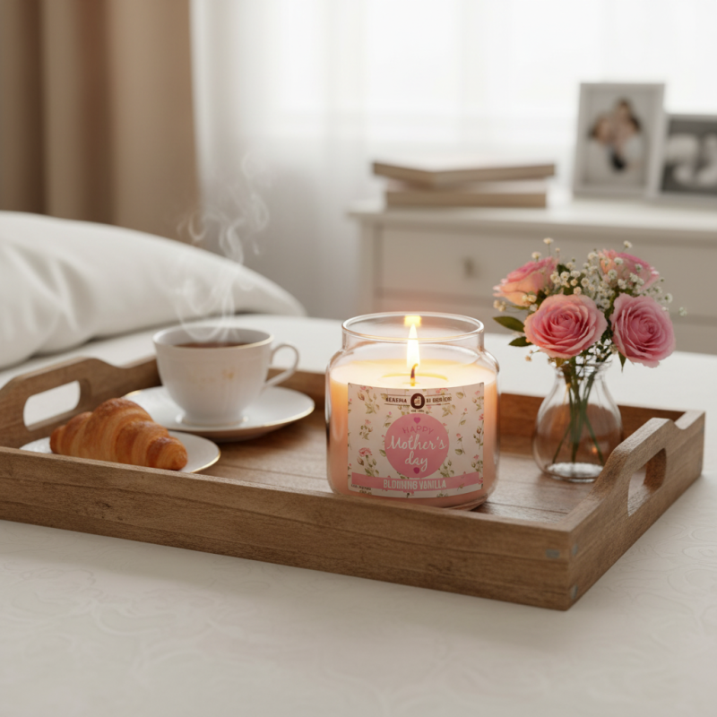 Candela profumata Vaniglia in Giara in Ventro - per  Festa della Mamma