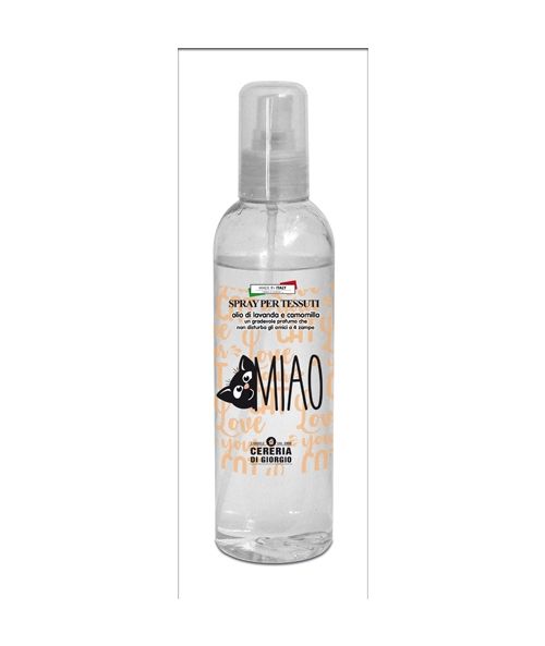 Spray per tessuti Miao con olio di lavanda e camomilla 250 ml