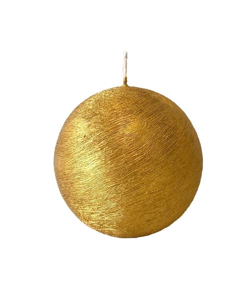 Sfera graffiata metallizzata artigianale diametro 10 cm - Oro