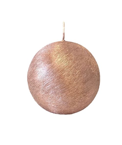 Sfera graffiata metallizzata artigianale diametro 10 cm - Rose Gold