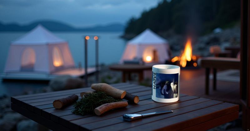 Candela Vegetale Vegana profumata in bicchiere in vaso di porcellana con decorazione artistica - Collezione Naive - Pub Walk - 44 ORE