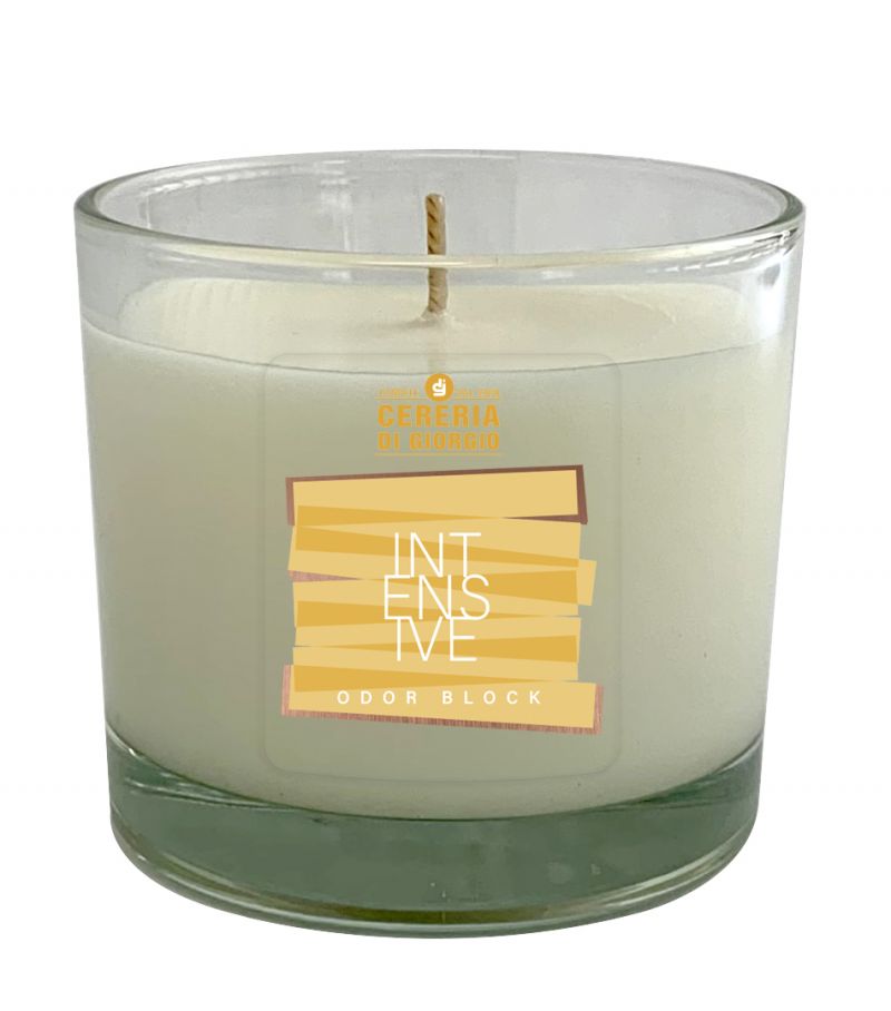 Candela in bicchiere con coperchio in sughero Odor Block - Intensive