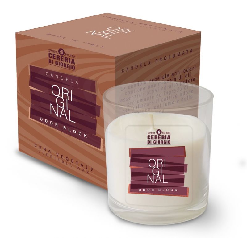 Candela in bicchiere con astuccio Odor Block - Original