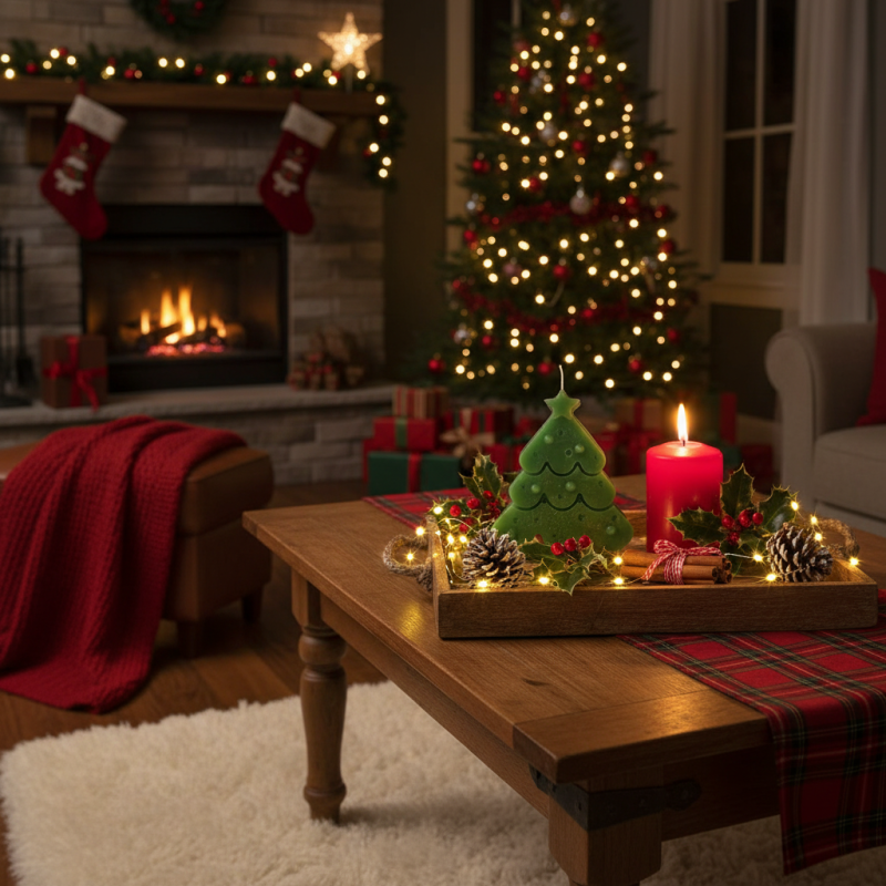 Candela a forma di Albero di Natale artigianale -profumato - Pocket Season - Natale