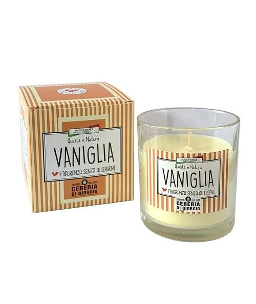 Candela profumata in bicchiere alla Vaniglia - Senza allergeni