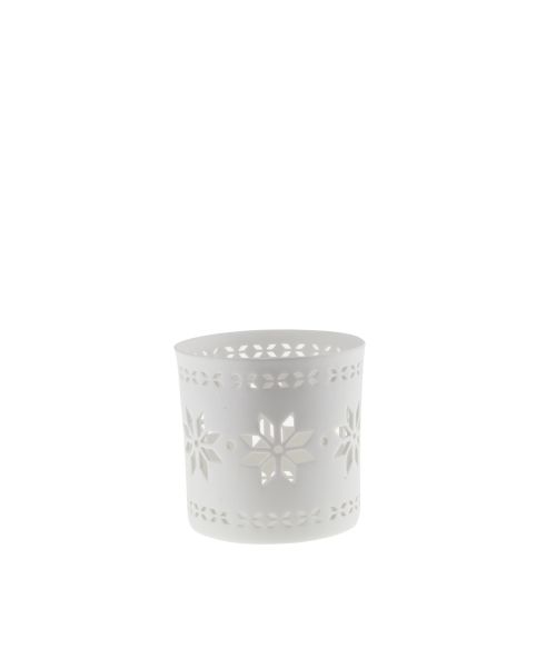 Porta tealight in porcellana traforato Ø 8 cm h 7,8 cm